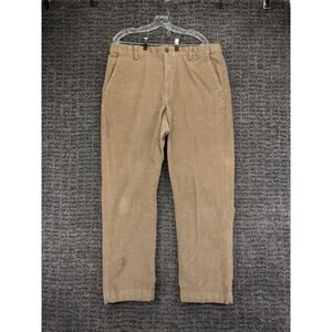 LL Bean Pants Mens 38x32 Brown Comfort Waist Corduroy Chino Stretch Casual